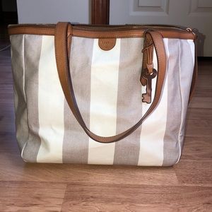 Striped Fossil Tote